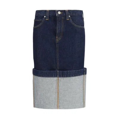 Khaite Blue Denim Skirt