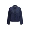 Khaite Grenon Denim Cropped Shirt In Blue