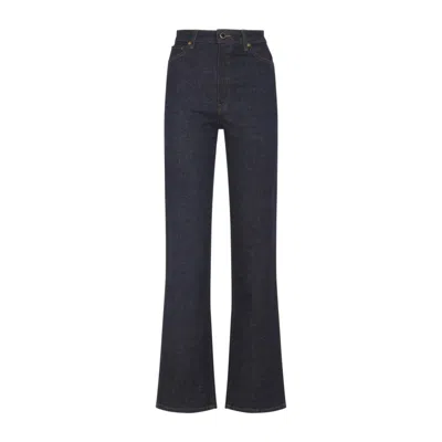 Khaite Danielle Blue Cotton Jeans In Black