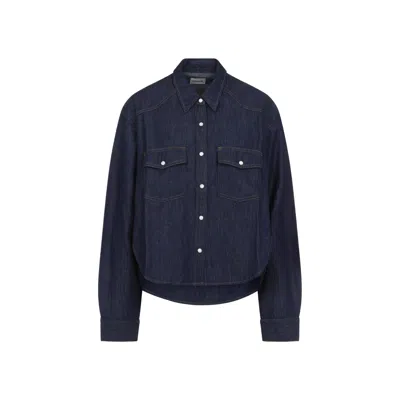 Khaite Blue Grenon Cotton Shirt
