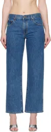 Khaite Abigail High Rise Straight Jeans In Blue