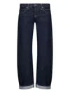 Khaite Karo Mid-rise Barrel-leg Jeans In Blue