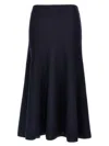 Khaite Wool-blend Mayu Midi Skirt In Blue