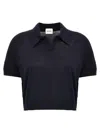 Khaite Morgane Short-sleeved Polo T-shirt In Blue