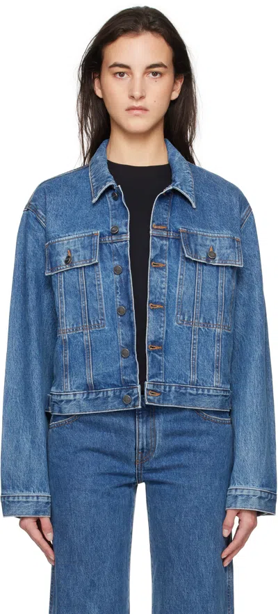 Khaite Saunder Denim Jacket In Blue