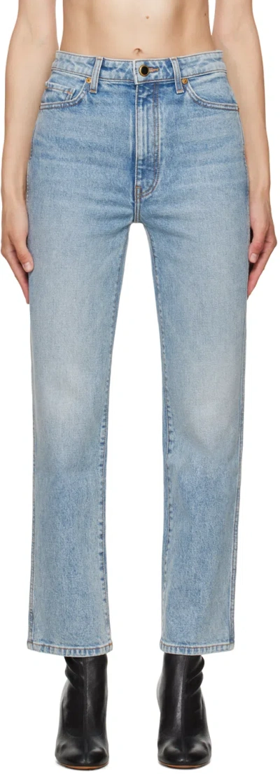 KHAITE BLUE 'THE ABIGAIL STRETCH' JEANS