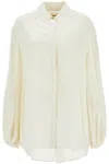 Khaite Bam Chiffon Shirt In Neutro