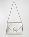 Khaite Bobbi Envelope Flap Eel-embossed Shoulder Bag In Silver