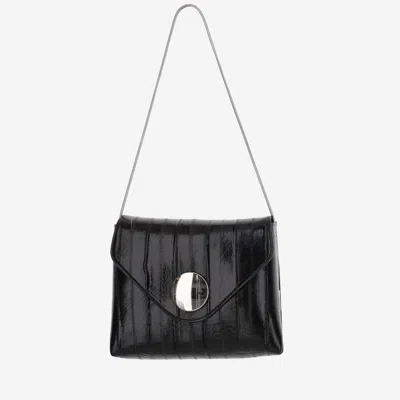 Khaite Bobbi Leather Shoulder Bag In Black