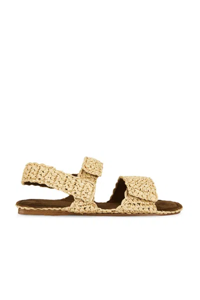 Khaite Boden Raffia Flat In Multi
