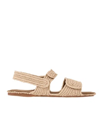 Khaite Boden Raffia Sandals In Neutral