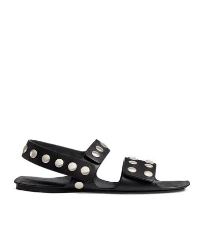Khaite Black Boden Flat Sandals