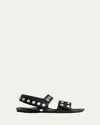 Khaite Black Boden Flat Sandals In Black