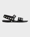Khaite Black Boden Flat Sandals In Black