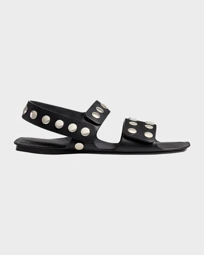 Khaite Black Boden Flat Sandals
