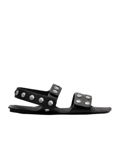 Khaite Black Boden Flat Sandals