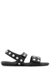 Khaite Black Boden Flat Sandals In Black