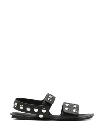 Pre-owned Khaite Boden Studded Sandals In Black