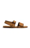 Khaite Boden Whip Stitch Flat In Brown