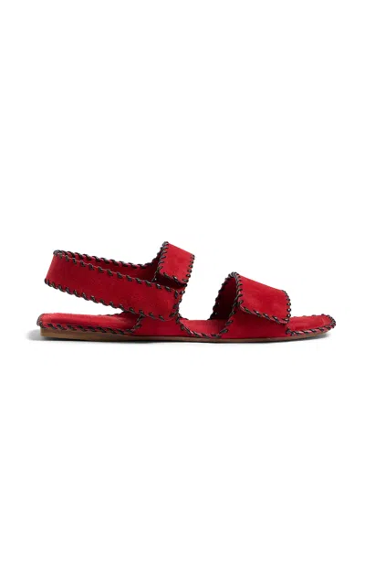 Khaite Boden Whip Stitch Flat In Red