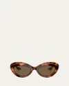 Khaite Bold Acetate Oval Sunglasses In Brown