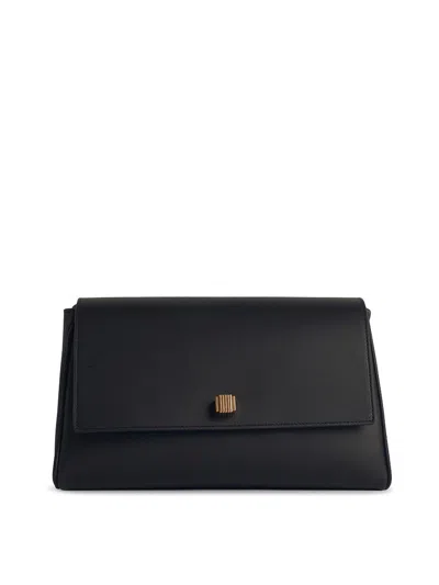 Khaite Audrey Leather Crossbody Bag In Black
