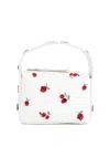 Khaite Structured Handbag With Floral Embroidery And Gold-tone Closure In White