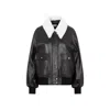 Khaite Shellar Single-breasted Leather Jacket In Blue