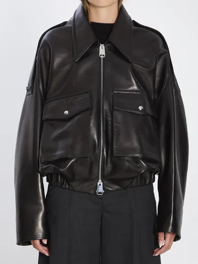 KHAITE KHAITE BOMBER OWEY IN LEATHER