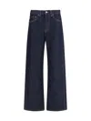 Khaite Bonnie High-waisted Wide-leg Jeans In Blue