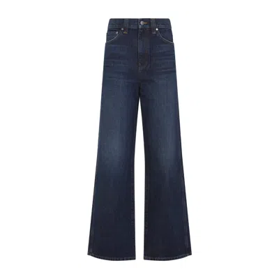 Khaite Washed Blue Cotton Denim Bonnie Jeans