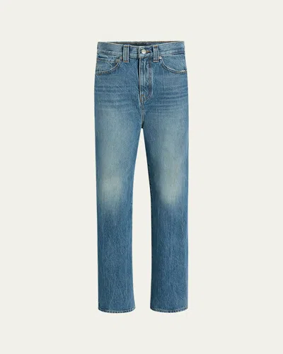 Khaite Bonnie Low-rise Straight-leg Jeans In Blue