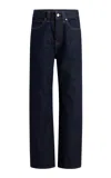 Khaite Womens Benson Bonnie Straight-leg Denim-blend Jeans In Dark Wash