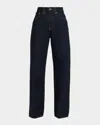 Khaite Womens Benson Bonnie Straight-leg Denim-blend Jeans In Blue