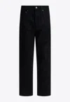 Khaite Bacall Low Rise Straight Jeans In Black