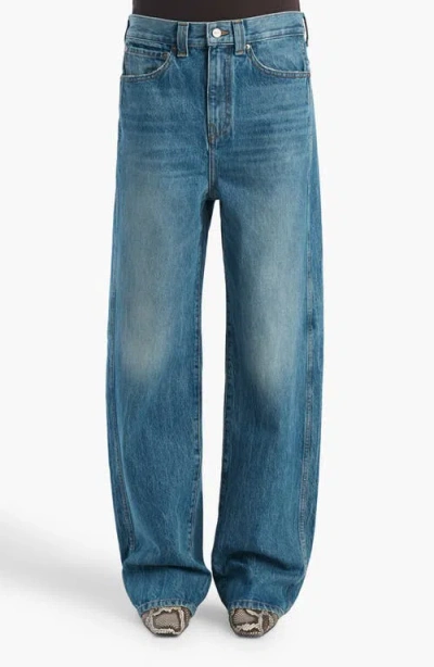 Khaite Bonnie Wide Leg Jeans In Blue