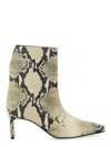 Khaite Ona Ankle Boot Natural Python-embossed Leather In Multicolour