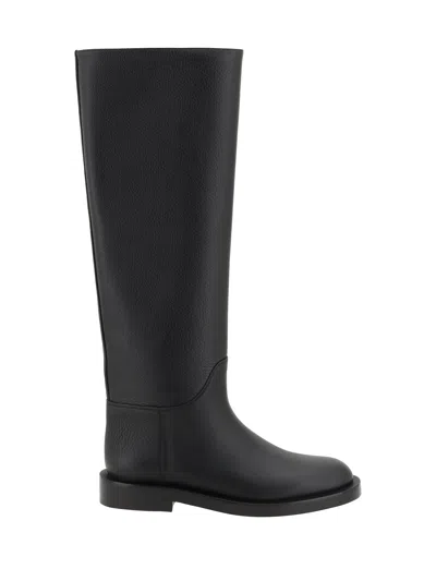 Khaite Flint Leather Knee-high Boots In Black