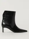 Khaite Ona Leather Stiletto Ankle Boots In Black