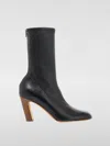 Khaite Chic Ballerina-inspired Leather Boots 85 In Schwarz