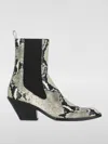 Khaite Austin Pyhton-effect Leather Ankle Boots In Natural