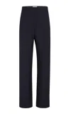 Khaite Borden Wool Pants In Blue