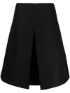 Khaite Boris Virgi Wool Blend Skirt In Black
