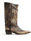 Khaite Clive 25 Leather Boots In Brown