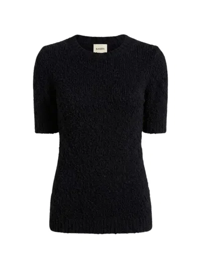 Khaite Bouclé Short-sleeve Top In Black