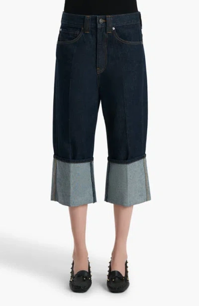 Khaite Boyle Cuffed Straight-leg Capri Jeans In Blue