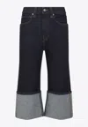 Khaite Boyle Cuffed Straight-leg Capri Jeans In Blue
