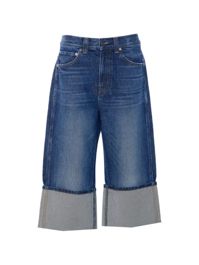 Khaite Boyle Cuffed Jeans In Blue