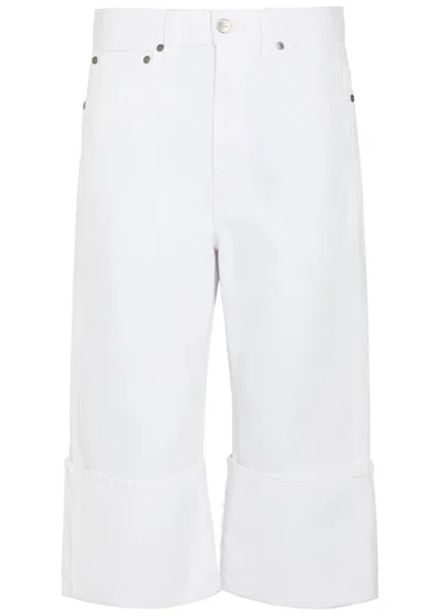 Khaite Boyle Cuffed Wide-leg Jeans In White
