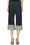 Khaite Boyle Cuffed Straight-leg Capri Jeans In Blue